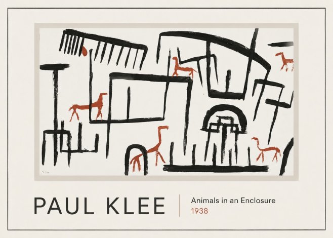 Paul Klee Animals in an Enclosure No1 - Plakat