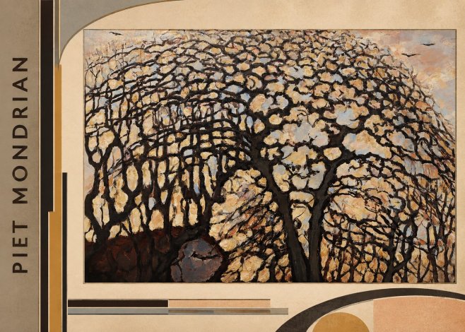 Piet Mondrian Avond (Evening); the Red Tree No4 - Plakat