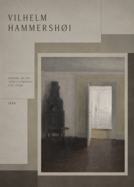Vilhelm Hammershøi Interior: the Old Stove at Albertines Lyst, Lyngby No3 - Plakat