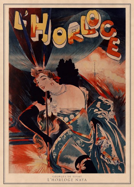 Georges de Feure L'horloge Naya No3 - Plakat