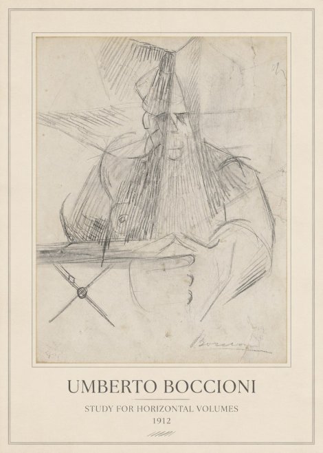 Umberto Boccioni Study for Horizontal Volumes No3 - Plakat