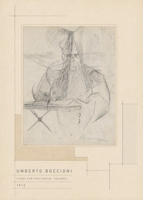 Umberto Boccioni Study for Horizontal Volumes No5 - Plakat