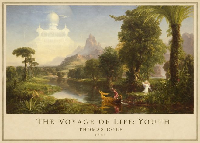 Thomas Cole The Voyage of Life: Youth V No1 - Plakat