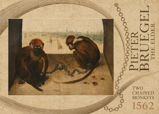 Pieter Bruegel Two Chained Monkeys II No3 - Plakat