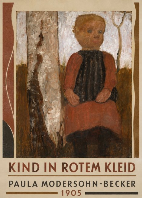 Paula Modersohn-Becker Kind in Rotem Kleid No1 - Plakat