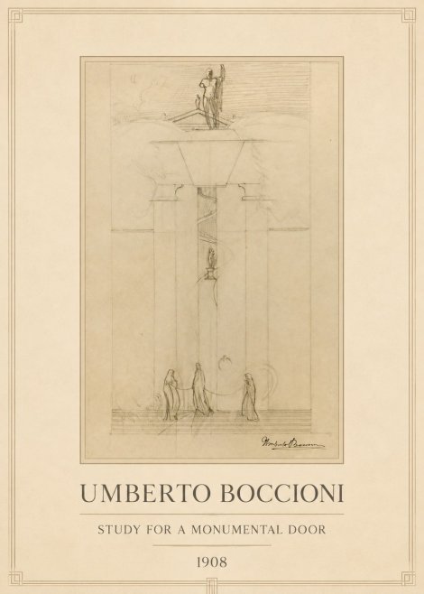 Umberto Boccioni Study for a Monumental Gate No4 - Plakat