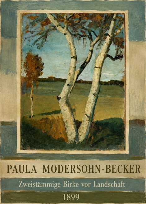 Paula Modersohn-Becker Zweistämmige Birke Vor Landschaft No2 - Plakat