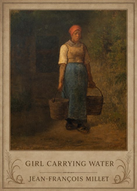 Jean-François Millet Girl Carrying Water No6 - Plakat