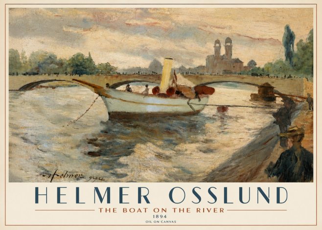 Helmer Osslund The Boat on the River No4 - Plakat