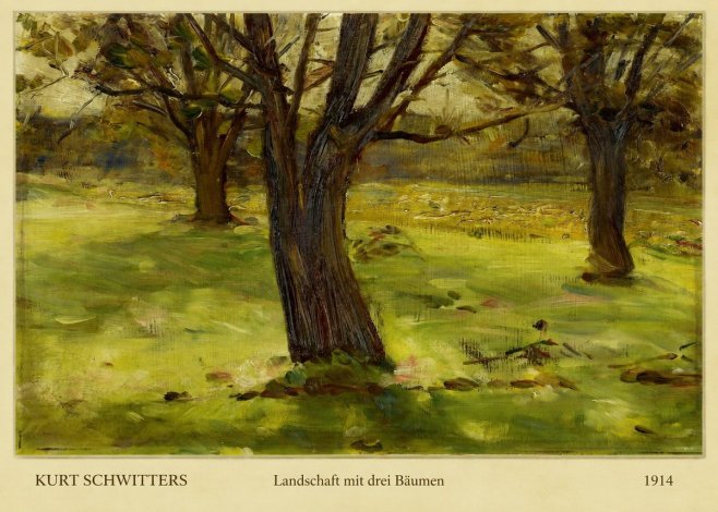 Kurt Schwitters Landschaft Mit Drei Bäumen No6 - Plakat