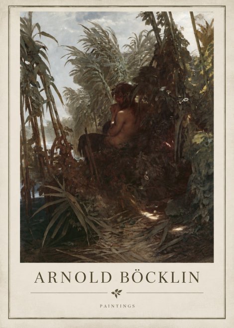 Arnold Böcklin Faun Playing the Panpipes No4 - Plakat