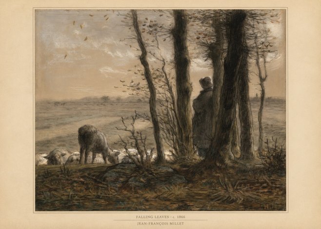 Jean-François Millet Falling Leaves No6 - Plakat