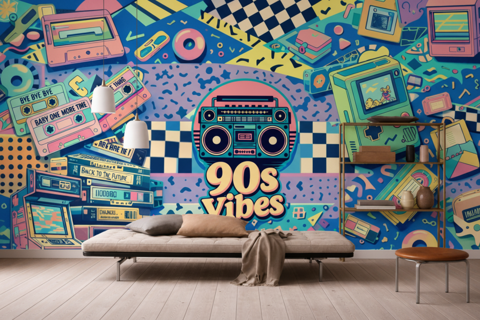 Retro Nostalgia Mural