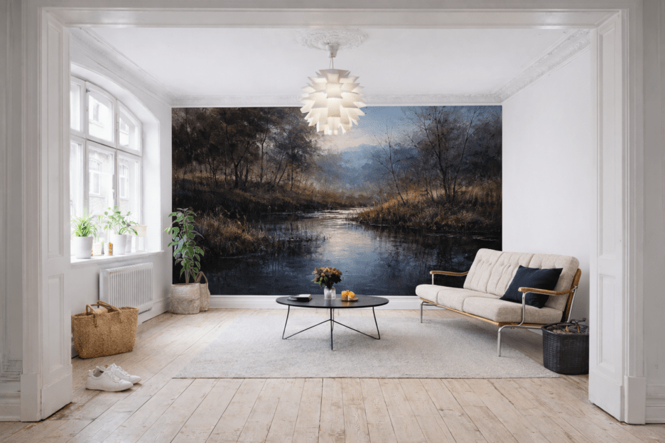 Misty Marshland Reflection