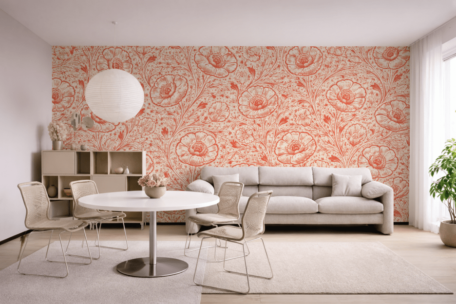 Coral Blossom Tapestry Ii