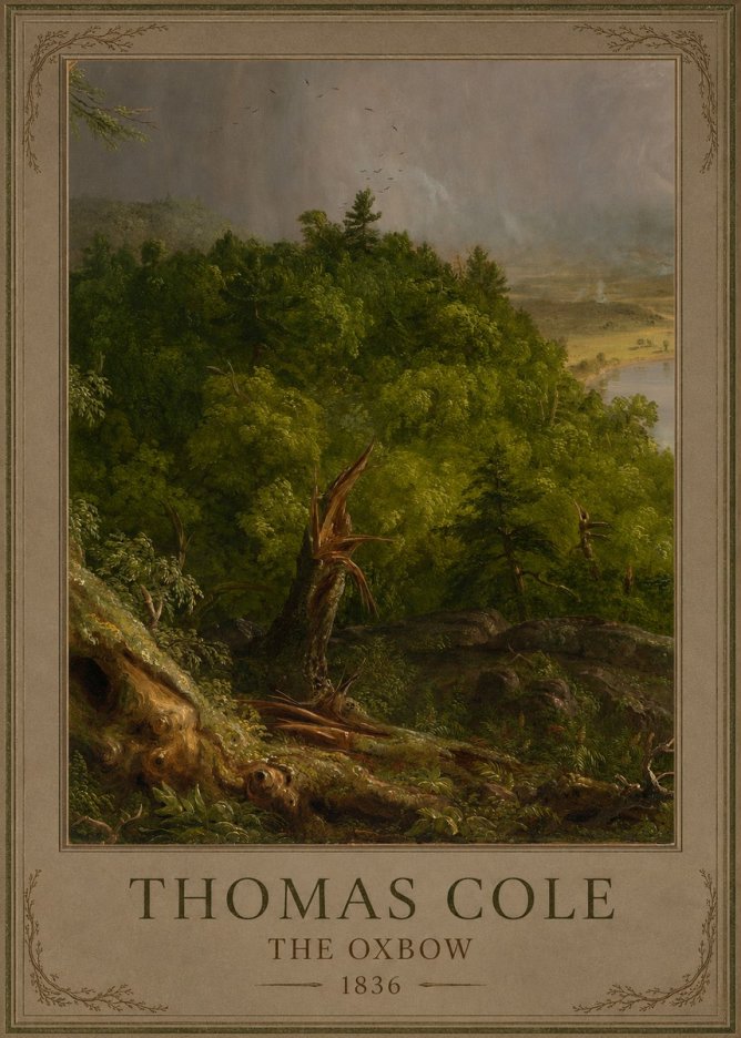 Thomas Cole View from Mount Holyoke, Northampton, Massachusetts, After a Thunderstorm—the Oxbow I No2 - Plakat