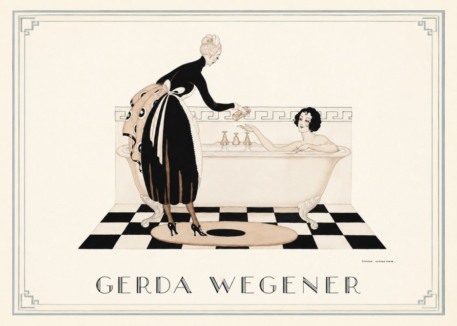Gerda Wegener Woman in Bathtub No1 - Plakat