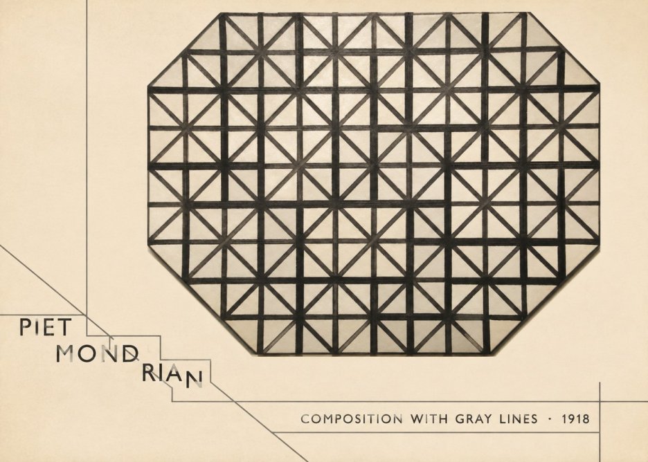 Piet Mondrian Composition with Gray Lines No3 - Plakat