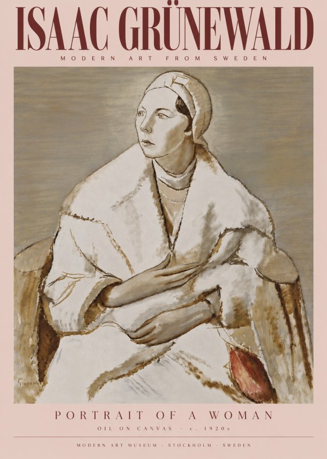 Isaac Grünewald Woman in a White Wrap No6 - Plakat