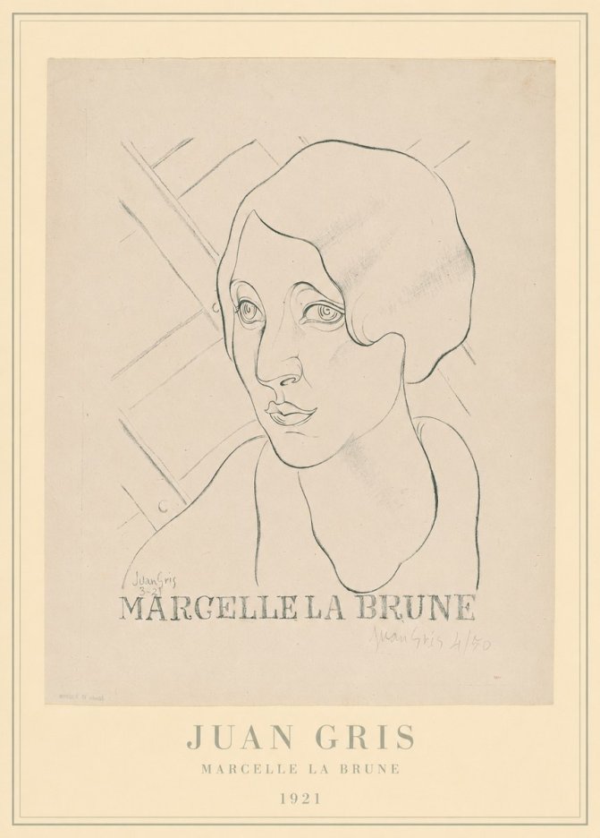 Juan Gris Marcelle La Brune I No4 - Plakat