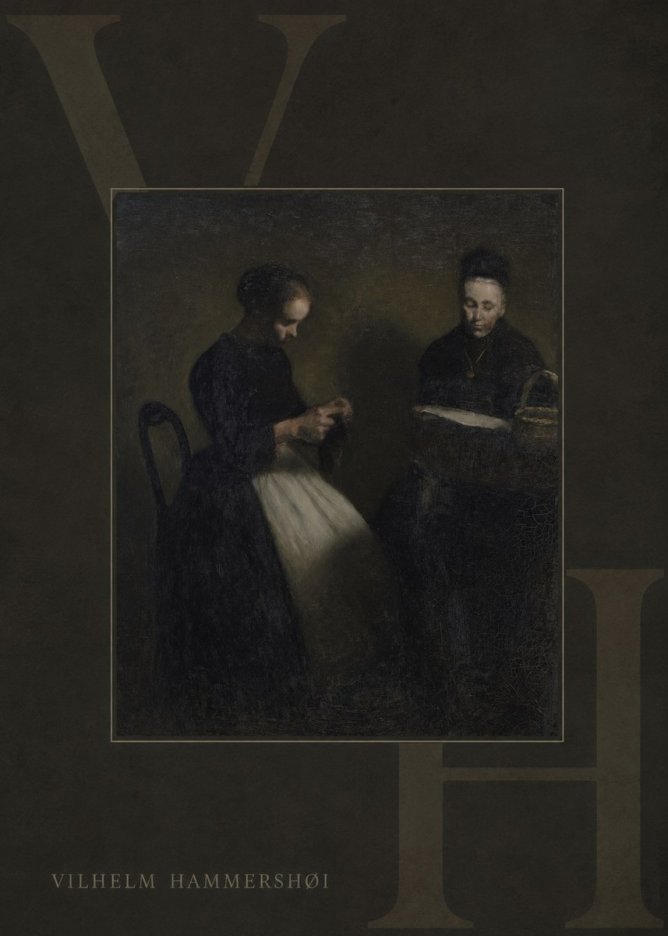 Vilhelm Hammershøi Two Women Knitting No5 - Plakat