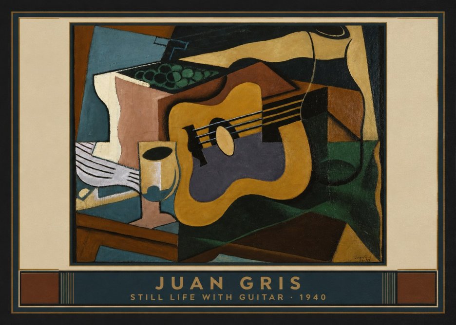 Juan Gris Still Life with Guitar No5 - Plakat
