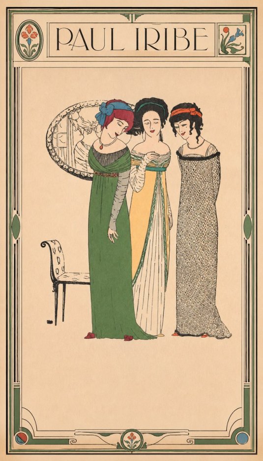 Paul Iribe Three Women in Fashion No1 - Plakat