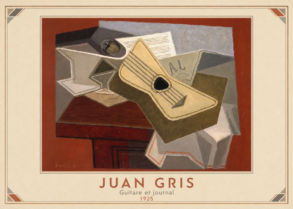 Juan Gris Guitare Et Journal No3 - Plakat
