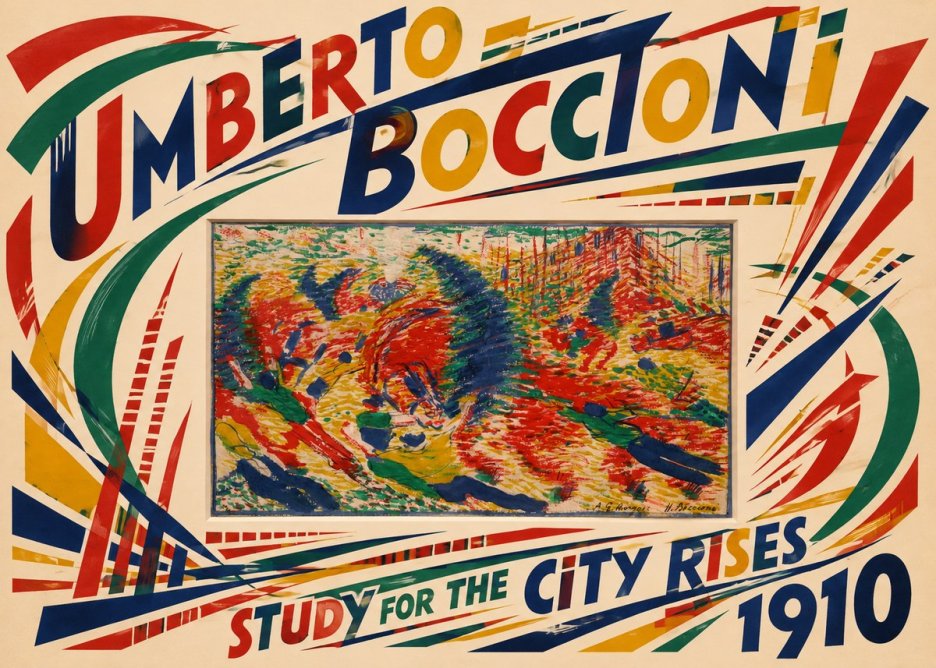 Umberto Boccioni Study for the City Rises No6 - Plakat