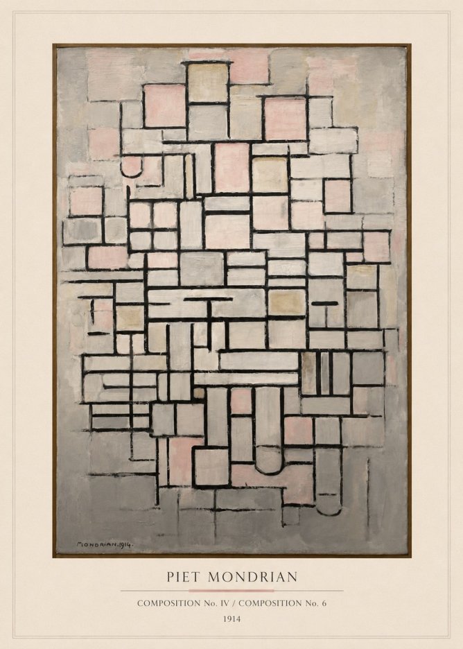 Piet Mondrian Composition No. Iv / Composition No. 6 No5 - Plakat