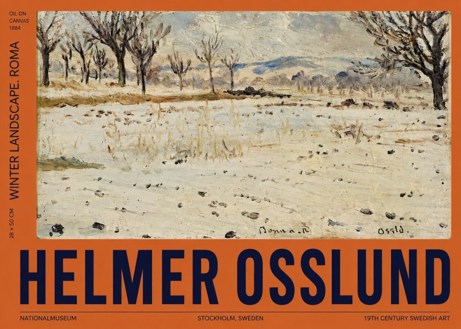 Helmer Osslund Winter Landscape. Roma No2 - Plakat