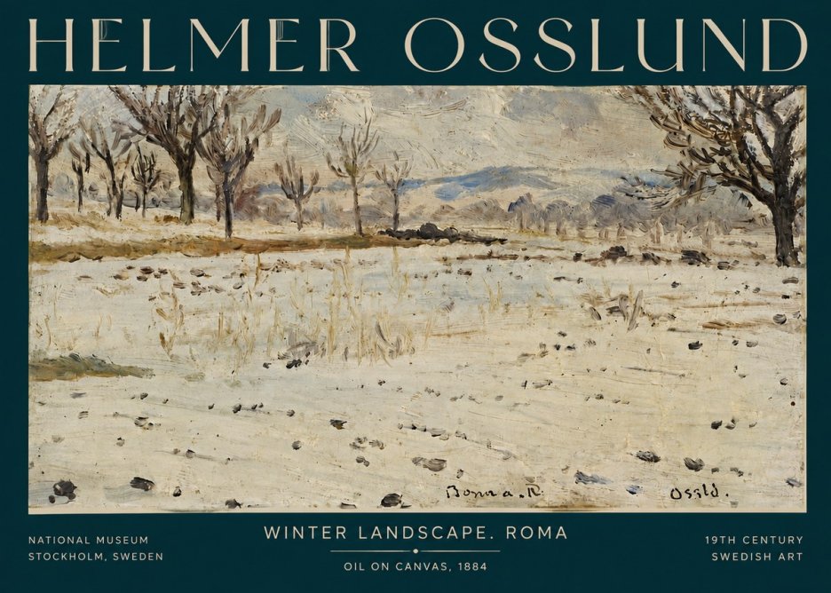 Helmer Osslund Winter Landscape. Roma No3 - Plakat
