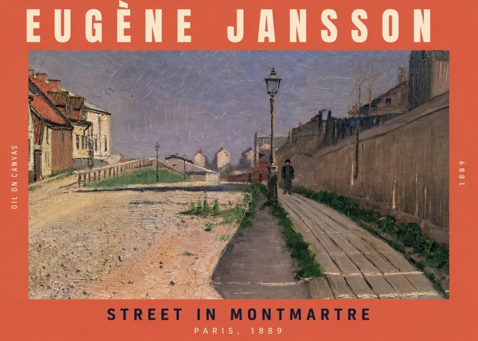 Eugène Jansson Street in Montmartre, 1889 No2 - Plakat