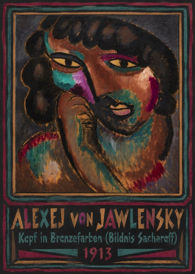 Alexej von Jawlensky Kopf in Bronzefarben (Bildnis Sacharoff) No3 - Plakat