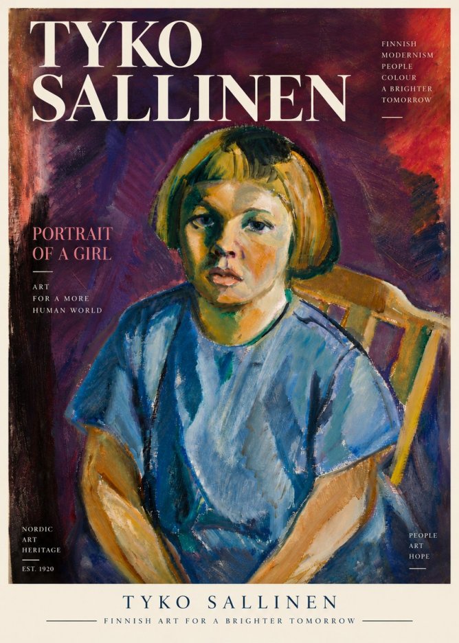 Tyko Sallinen Portrait of a Girl I No6 - Plakat
