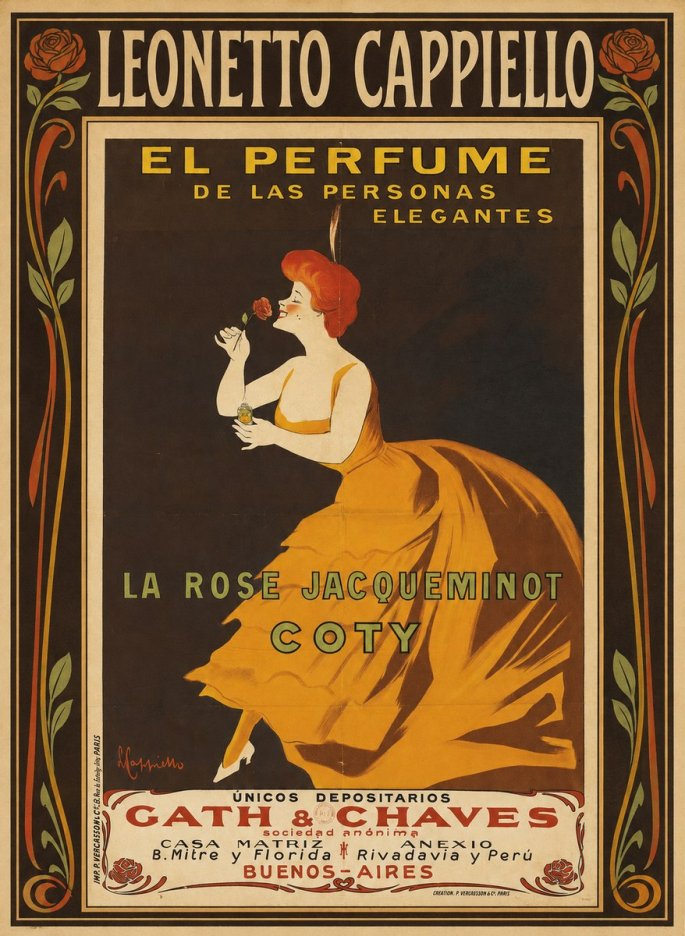 Leonetto Cappiello La Rose Jacqueminot Coty No1 - Plakat