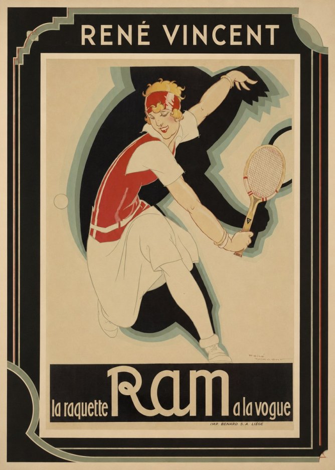 René Vincent Ram La Raquette À La Vogue No1 - Plakat