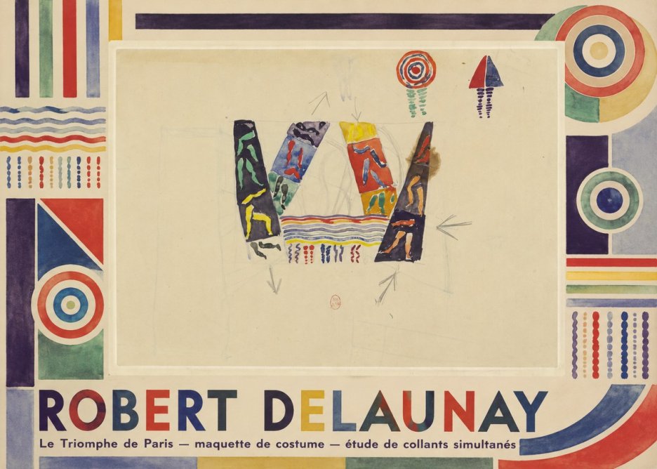 Robert Delaunay Le Triomphe De Paris — Maquette De Costume — Étude De Collants Simultanés No1 - Plakat