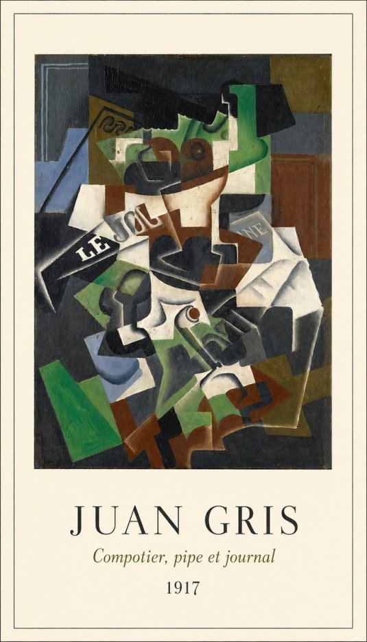 Juan Gris Compotier, Pipe Et Journal No4 - Plakat
