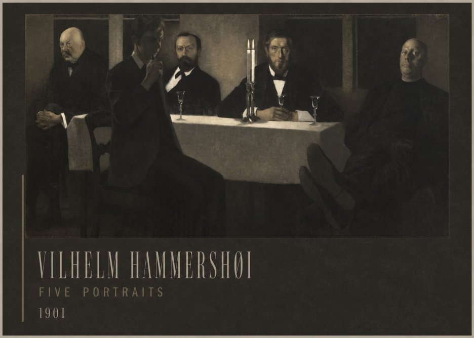 Vilhelm Hammershøi Five Portraits I No2 - Plakat