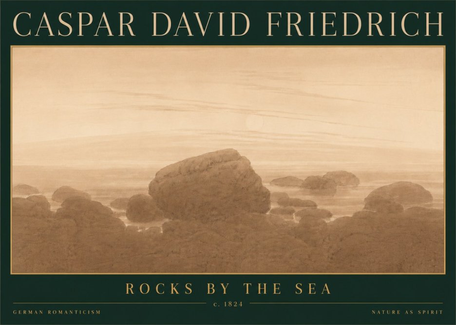 Caspar David Friedrich Rocks by the Sea No6 - Plakat