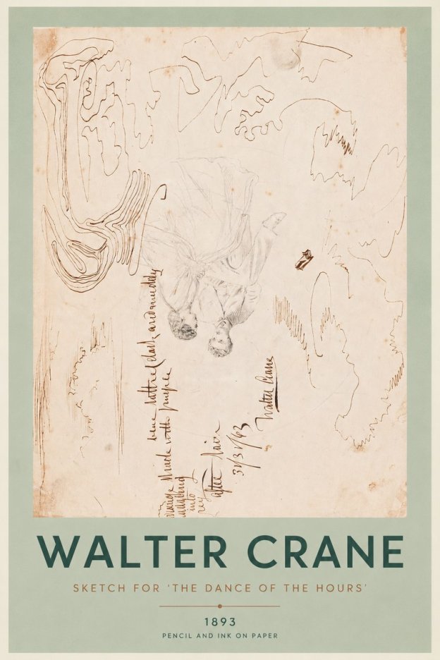 Walter Crane Sketch for 'the Dance of the Hours' No4 - Plakat