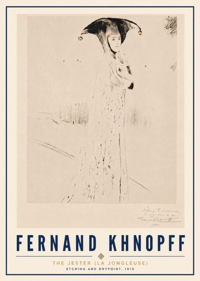 Fernand Khnopff The Jester (La Jongleuse) No5 - Plakat