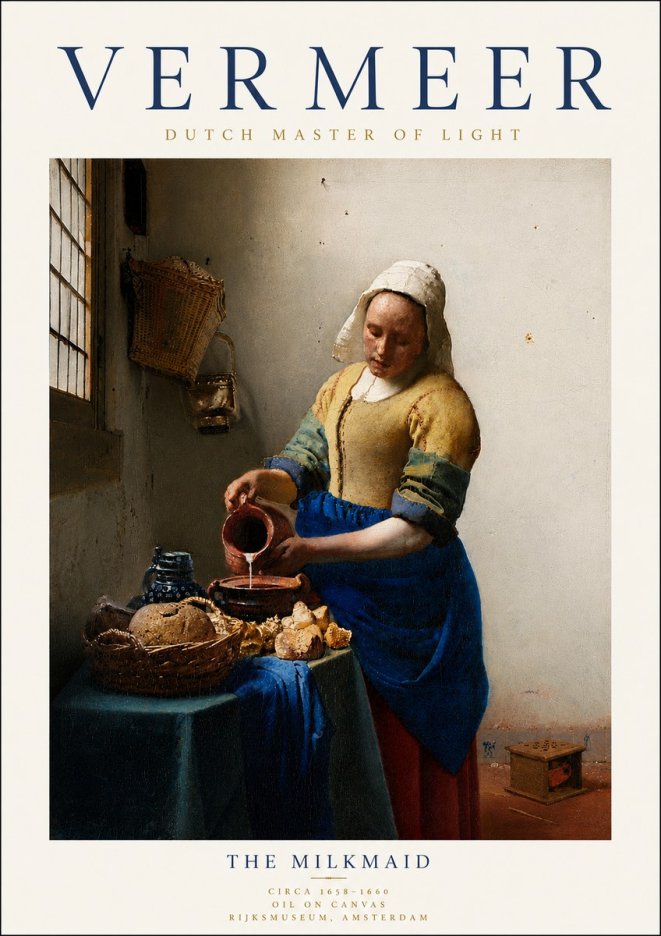 Vermeer The Milkmaid No6 - Plakat