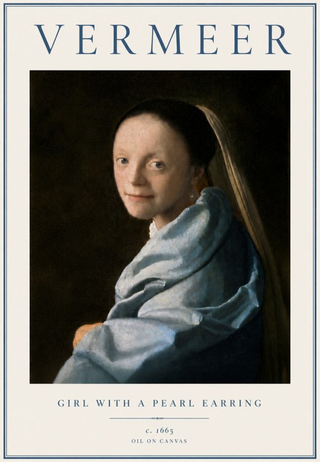 Vermeer Girl with a Pearl Earring I No5 - Plakat