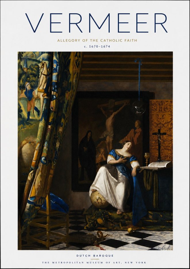 Vermeer Allegory of the Catholic Faith No3 - Plakat