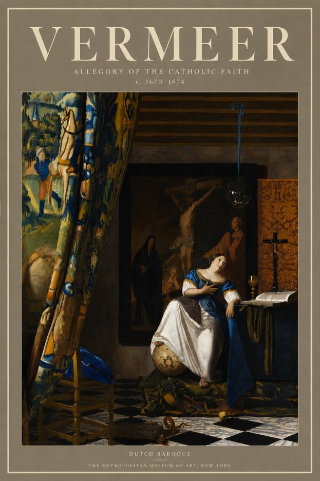 Vermeer Allegory of the Catholic Faith No4 - Plakat
