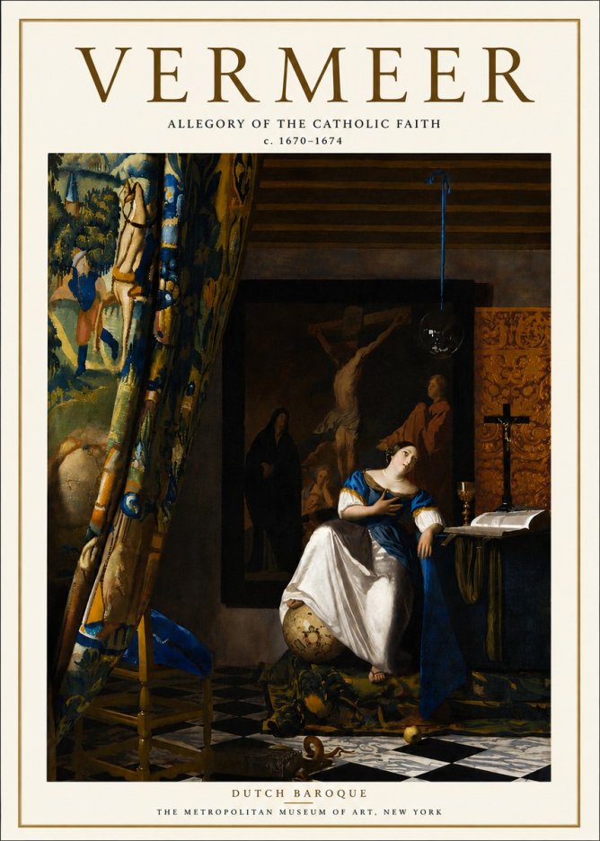 Vermeer Allegory of the Catholic Faith No5 - Plakat