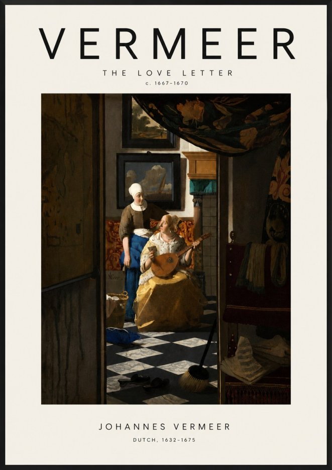 Vermeer The Love Letter No3 - Plakat