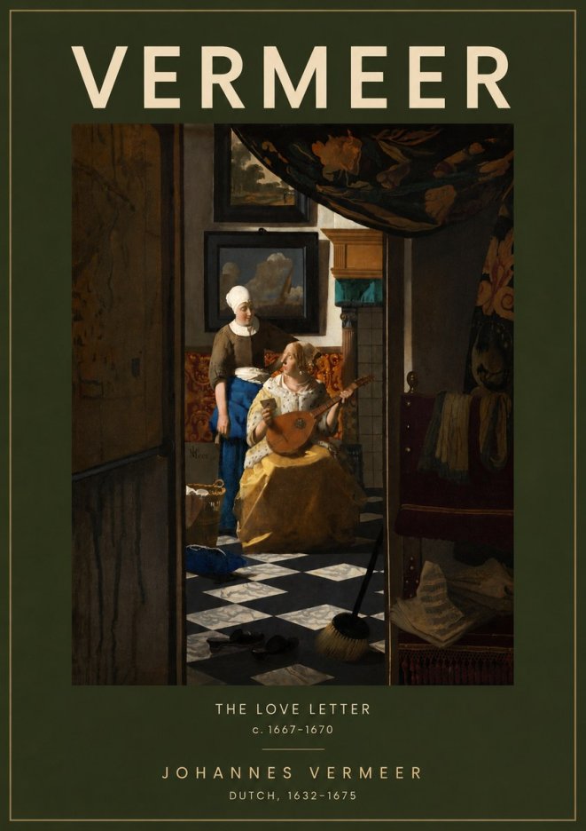 Vermeer The Love Letter No5 - Plakat